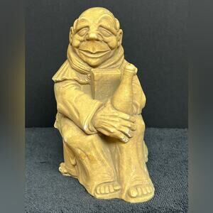 Dom Perignon 9” Concrete Statue Monk Garden Door Stop Vintage Decor